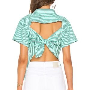 Current/Elliot Green The Telly Shirt Size Small Kelly Green and White